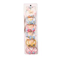 Children Hair Elastic, Polymer Clay, with Rubber Band, Cartoon, 10 pieces & for children 