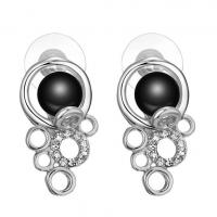 Plastic Pearl Zinc Alloy Earring, plated, fashion jewelry & for woman & with rhinestone nickel, lead & cadmium free 