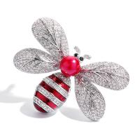 Cubic Zirconia Brooch, Brass, Bee, plated, fashion jewelry & for woman & with cubic zirconia nickel, lead & cadmium free 