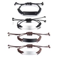 Unisex Bracelet, cordon de polyester, avec acier inoxydable, Placage, bijoux de mode & pour homme, plus de couleurs à choisir Vendu par brin