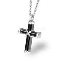 Cremation Jewelry Ashes Urn Necklace, Stainless Steel, Cross, fashion jewelry & Unisex 