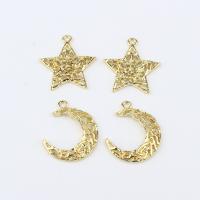 Zinc Alloy Hollow Pendants, Moon and Star, gold color plated golden, nickel, lead & cadmium free 