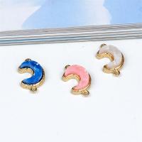 Resin Zinc Alloy Connector, with zinc alloy setting, Moon, gold color plated, DIY & epoxy gel 