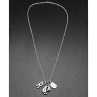 Zinc Alloy Necklace, Metal Alloy, Foot, plated, Unisex, silver color, 2100mm 