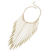 Fashion Fringe Necklace, Zinc Alloy, gold color plated, oval chain & for woman Approx 17.3 Inch 