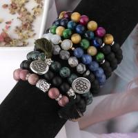 Gemstone Bracelets, Natural Stone, elastic & for woman 15mm Approx 6.8 Inch 