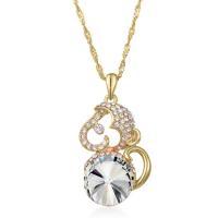 Crystal Zinc Alloy Necklace, with Crystal, Monkey, plated, fashion jewelry & for woman nickel, lead & cadmium free, 40+5cm 