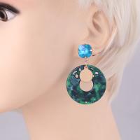 Crystal Drop Earring, Zinc Alloy, with Copper & Crystal & Resin, for woman 