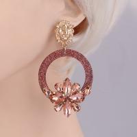 Crystal Jewelry Earring, Zinc Alloy, with Crystal & Resin, for woman 