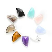 Mixed Gemstone Pendants, Spike, polished, natural & DIY & faceted Approx 0.7mm 