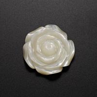 Shell Jewelry Findings, White Shell, Rose, polished, handmade & DIY & carved & half-drilled, original color 