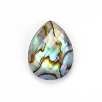 Quartz Cabochon, with Hyriopsys Cumingii & Abalone Shell Paper, Teardrop, polished, DIY & faceted, original color 