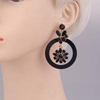 Acrylic Drop Earring, Round, plated, for woman 61mm 