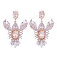 Resin Drop Earring, Lobster, for woman, Champagne, 80mm 