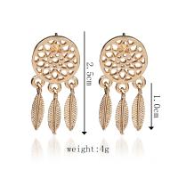 Fashion Fringe Earrings, Zinc Alloy, gold color plated, for woman 