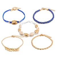 Zinc Alloy Anklet, gold color plated, 5 pieces & for woman 