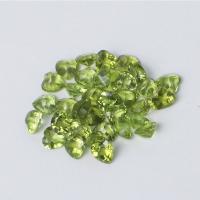 Peridot Stone Cabochon, Heart, polished, DIY olive green 