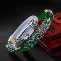 Modezeit Edelstein Armband Armreif, 925er Sterling Silber, mit Chalzedon, für Frau, keine, 11.5x5.5mm, Innendurchmesser:ca. 55.5mm, verkauft von PC
