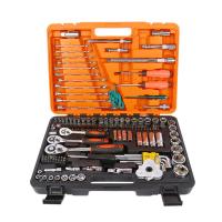 Aleación de acero Set de herramientas de reparación de automóviles, con Plástico, Portátil & Sostenible, naranja rojizo, 465x345x95mm, 121PCs/Set, Vendido por Set