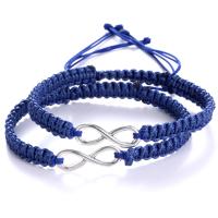 Fashion Create Wax Cord Bracelets, with Zinc Alloy, fashion jewelry 17-28cm 
