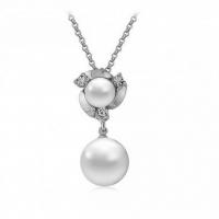 Rhinestone Zinc Alloy Necklace, with Plastic Pearl, plated, fashion jewelry & for woman nickel, lead & cadmium free, 40+5cm 
