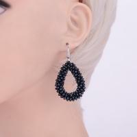 Crystal Jewelry Earring, Zinc Alloy, with Crystal, for woman, black 