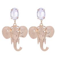 Crystal Drop Earring, Zinc Alloy, with Copper & Crystal, for woman, golden 