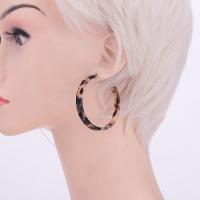 Resin Zinc Alloy Earring, with Resin, for woman, brown 
