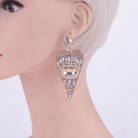 Crystal Jewelry Earring, Zinc Alloy, with pearl & Crystal & Resin, for woman, Champagne 
