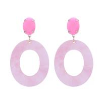 Resin Drop Earring, Zinc Alloy, with Crystal & Resin, for woman 