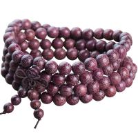 Sandalwood Buddhist Beads Bracelet, Round purple, Approx 