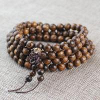 Sandalwood Buddhist Beads Bracelet, Round, polished original color, Approx 