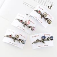 Hair Barrettes, Metal Alloy, with Cloth, Flower, for woman 80mm 
