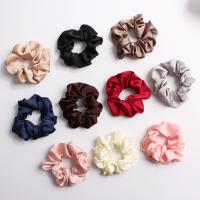Hair Scrunchies, Cloth, with Satin, Round, handmade, for woman 