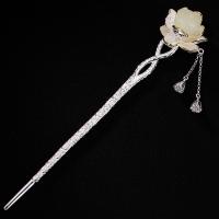 Hair Stick, 925 Sterling Silver, with Hetian Jade, for woman 
