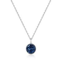 Sterling Silver Jewelry Necklace, 925 Sterling Silver, fashion jewelry, blue, 14mmx5.5mm 