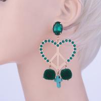 Zinc Alloy Drop Earring, with Cotton, for woman 