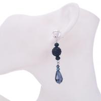 Crystal Drop Earring, Zinc Alloy, with Copper & Crystal, for woman, sapphire 