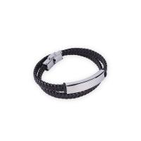 PU Leather Cord Bracelets, Stainless Steel, with PU Leather, fashion jewelry & for man Approx 16.14 Inch 