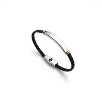 PU Leather Cord Bracelets, Stainless Steel, with PU Leather, fashion jewelry & for woman Approx 8.26 Inch 