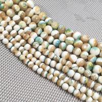 La Perla de Concha Natural, Nácar, Esférico, Bricolaje & diverso tamaño para la opción, color mixto, aproximado 0.38m/Sarta, Vendido por Sarta