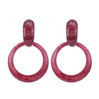 Enamel Zinc Alloy Drop Earring, gold color plated, for woman 59mm 