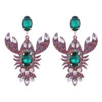 Crystal Drop Earring, Zinc Alloy, with Crystal & Resin, for woman 