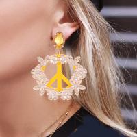 Resin Zinc Alloy Earring, with Resin, for woman 