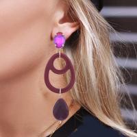 Crystal Jewelry Earring, Zinc Alloy, with Natural Stone & Crystal & Resin, for woman 