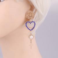 Crystal Drop Earring, Zinc Alloy, with Crystal & Plastic Pearl, for woman 