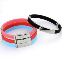 Silicone Jewelry Bracelets, Round, plated, Adjustable & Unisex 73mm 