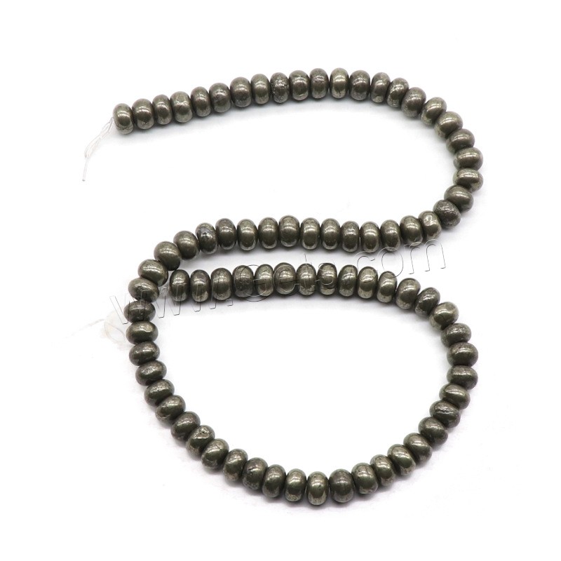 Goldene Pyrit Perlen, Kreisring, DIY & verschiedenen Materialien für die Wahl, keine, verkauft von Strang