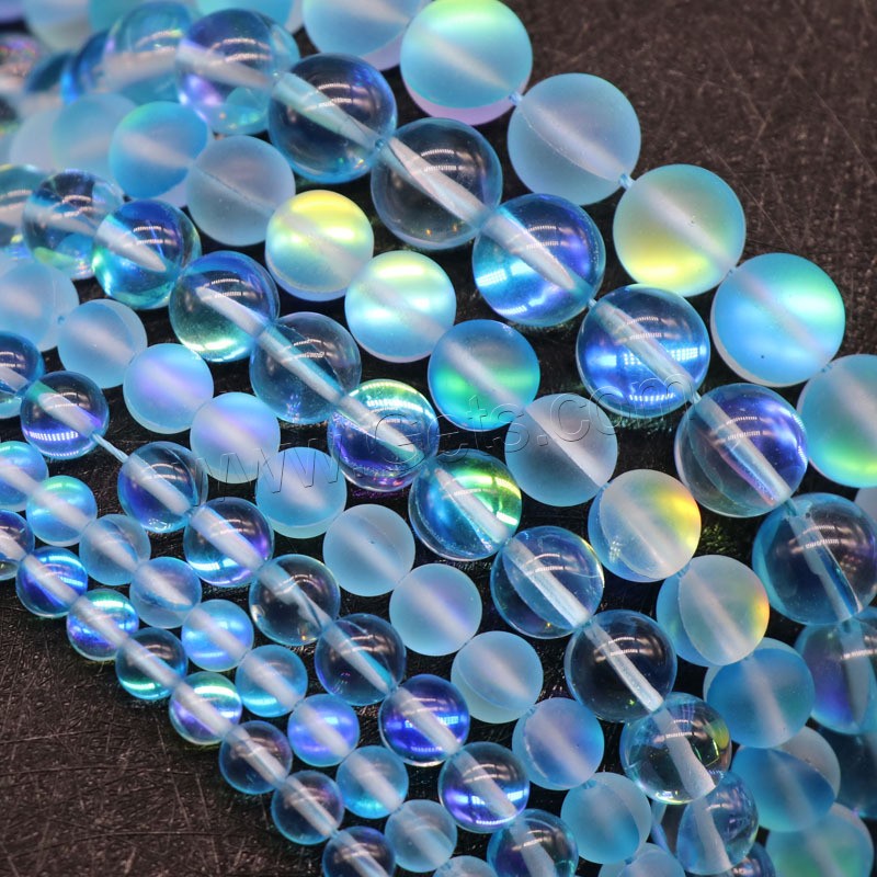 Natural Moonstone Beads, Round, DIY & different size for choice, sea blue, Length:Approx 15 Inch, Sold By Strand