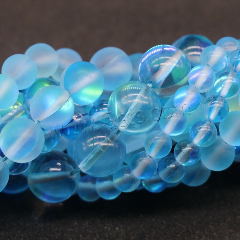 Natural Moonstone Beads, Round, DIY & different size for choice, sea blue, Length:Approx 15 Inch, Sold By Strand